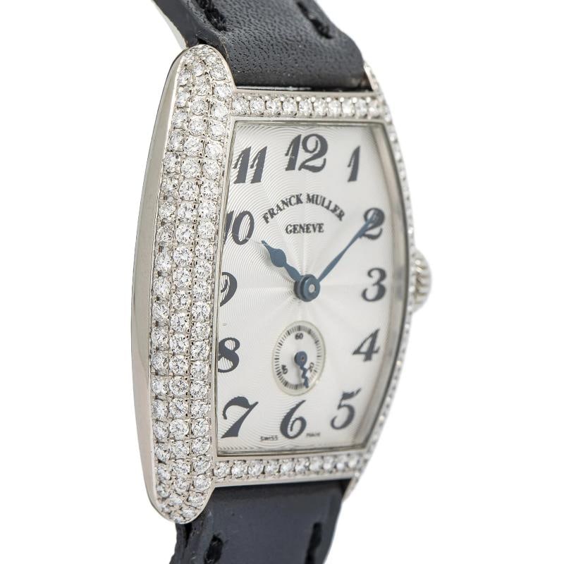Franck Muller Cintree Curvex 1750S6D Strap White Gold Silver Arabic 25mm - 4