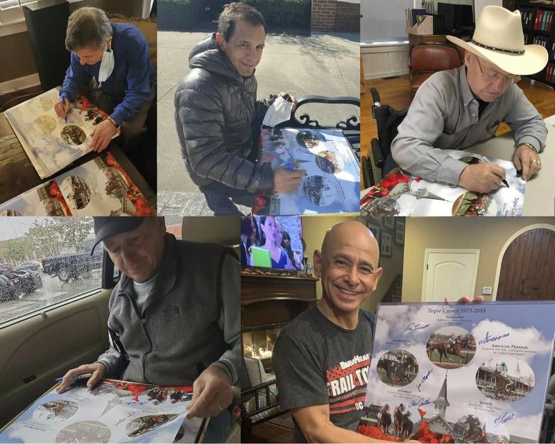 Triple Crown Limited Edition Collage 1973-2018 Five Signatures - 2