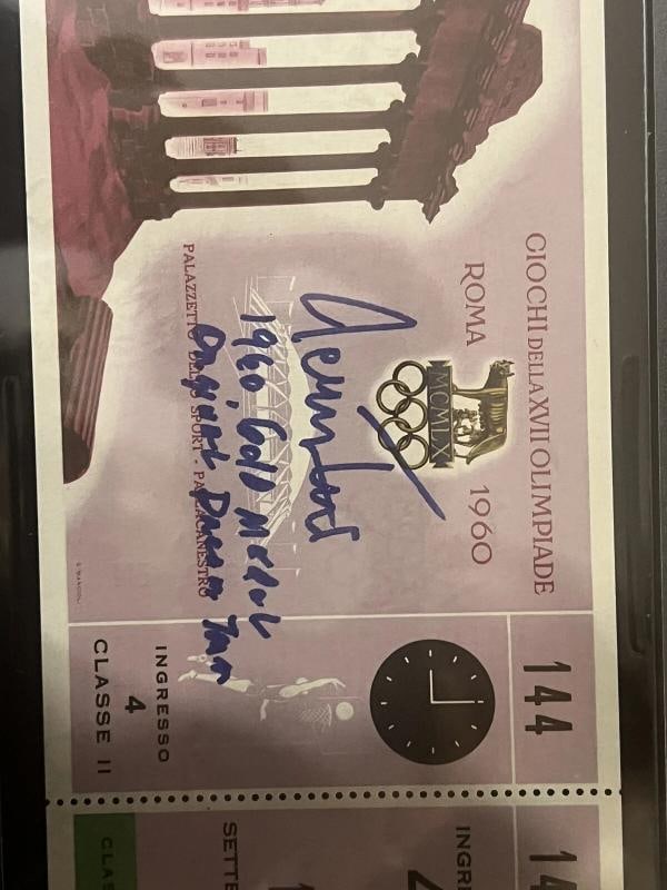 Jerry West Signed 1960 Olympic Game Full Ticket PSA EX-MT 6 AUTO 10 Autograph - 2