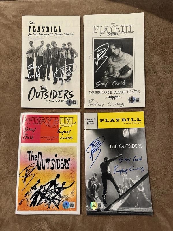 Brody Grant Signed Legacy Playbill Set Of 4 Outsiders Ponyboy BAS Authentic Auto (1 of 5)