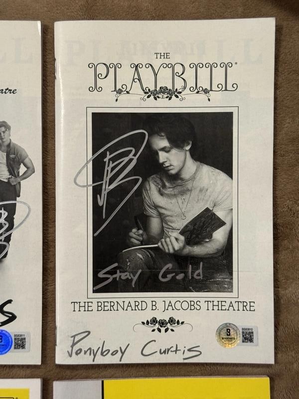 Brody Grant Signed Legacy Playbill Set Of 4 Outsiders Ponyboy BAS Authentic Auto - 2