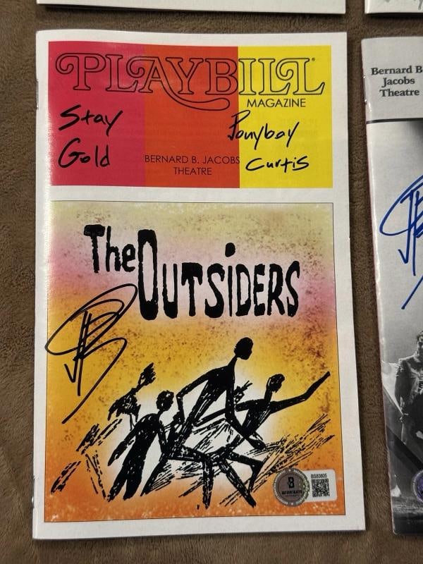 Brody Grant Signed Legacy Playbill Set Of 4 Outsiders Ponyboy BAS Authentic Auto - 4