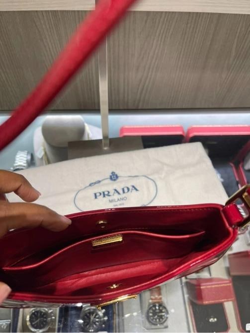 Prada Cleo Bag Red Patent Leather - 12