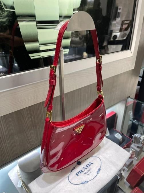 Prada Cleo Bag Red Patent Leather - 3