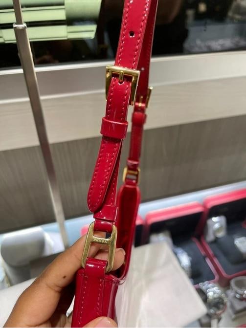 Prada Cleo Bag Red Patent Leather - 5