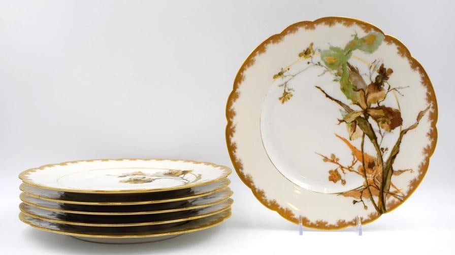 Set of 6 Haviland Limoges Dessert Plates Aesthetic Movement, Circa 1900 (1 of 9)