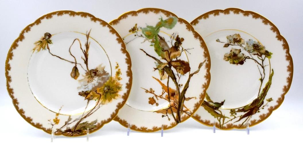 Set of 6 Haviland Limoges Dessert Plates Aesthetic Movement, Circa 1900 - 2