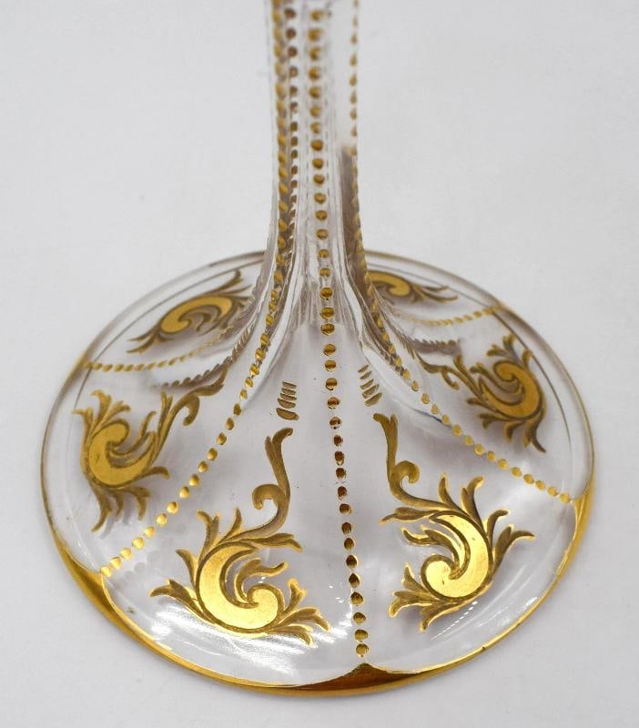 Pair of Moser Cut and Gold Gilt Wedding Toasting Goblets, Circa 1900 - 6