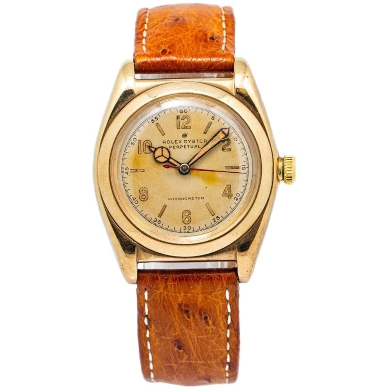 Rolex Oyster Perpetual 3696 Strap Yellow Gold Champagne Arabic Automatic 32mm: Case Size 32mm Wrist Fit 8.25 inches Box No Papers No Condition Ã¢â‚¬â€ Fair Full Specifications SKU ROLEX#2621 Brand Rolex Model Oyster Perpetual Reference