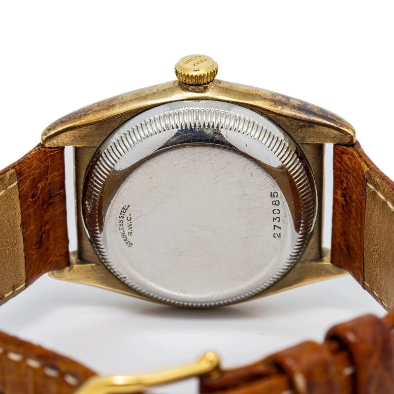 Rolex Oyster Perpetual 3696 Strap Yellow Gold Champagne Arabic Automatic 32mm - 6