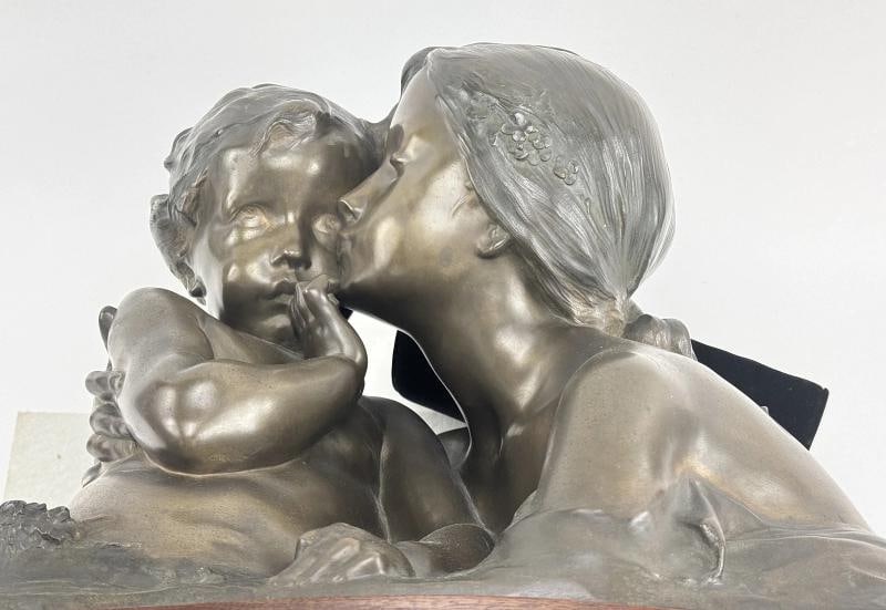 Antique French Bronze Henri Pernot Le Grande Soeur Sculpture - 13