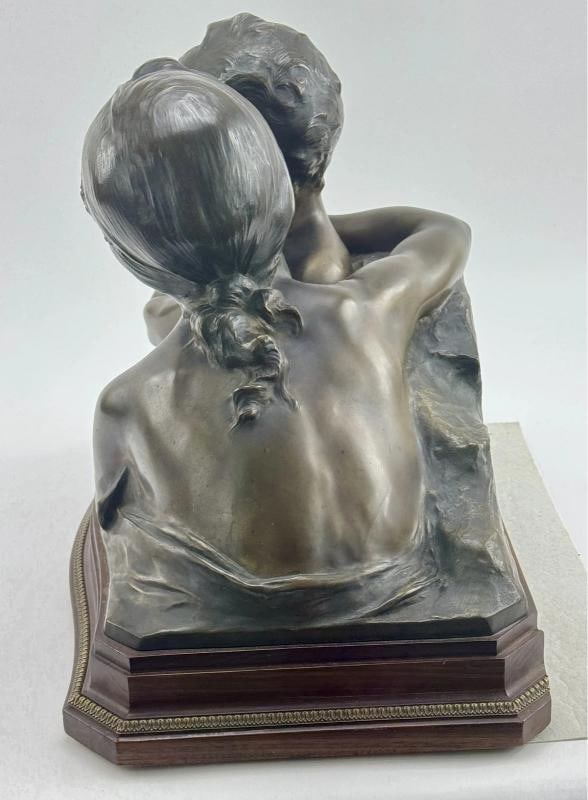 Antique French Bronze Henri Pernot Le Grande Soeur Sculpture - 5