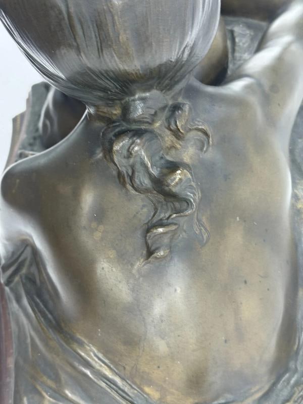 Antique French Bronze Henri Pernot Le Grande Soeur Sculpture - 8