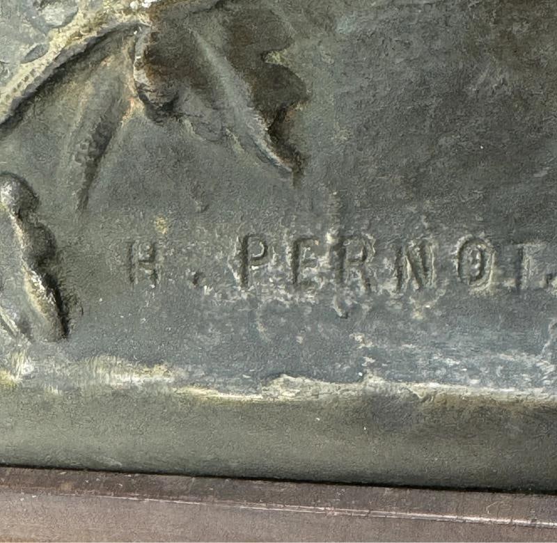 Antique French Bronze Henri Pernot Le Grande Soeur Sculpture - 9