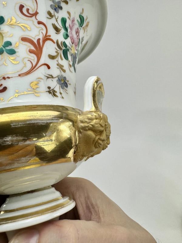 Pair c1850s Continental European Hand Painted Courting Scene Urns - 6