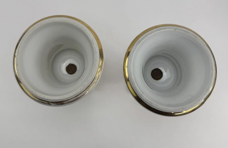 Pair c1850s Continental European Hand Painted Courting Scene Urns - 7