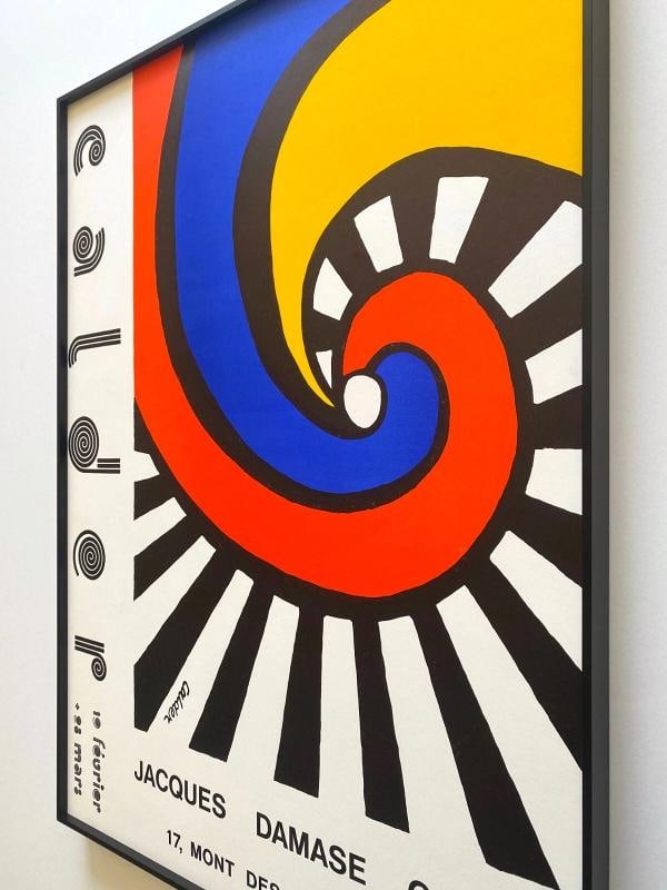 ALEXANDER CALDER RARE 1970 MID CENTURY MODERN LITHO PRINT FRAMED EXHIBIT POSTER - 11