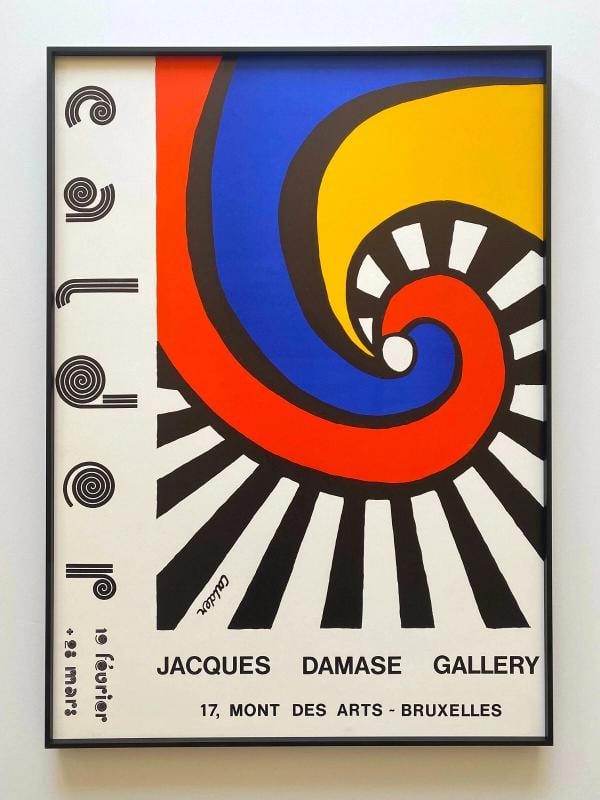ALEXANDER CALDER RARE 1970 MID CENTURY MODERN LITHO PRINT FRAMED EXHIBIT POSTER (1 of 12)