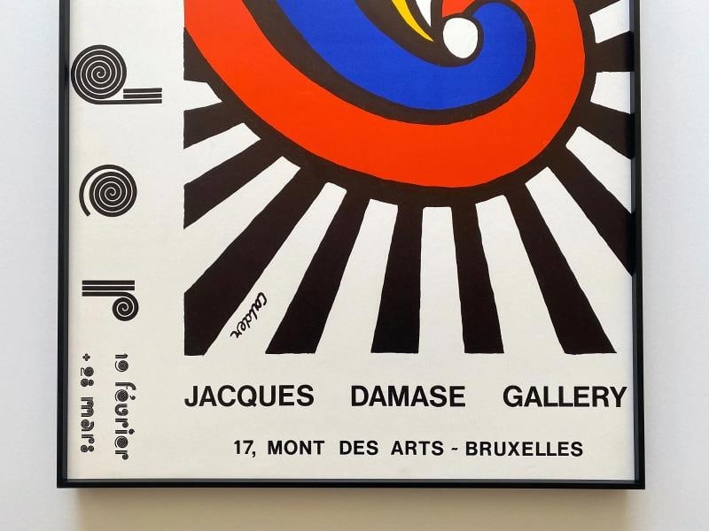 ALEXANDER CALDER RARE 1970 MID CENTURY MODERN LITHO PRINT FRAMED EXHIBIT POSTER - 3