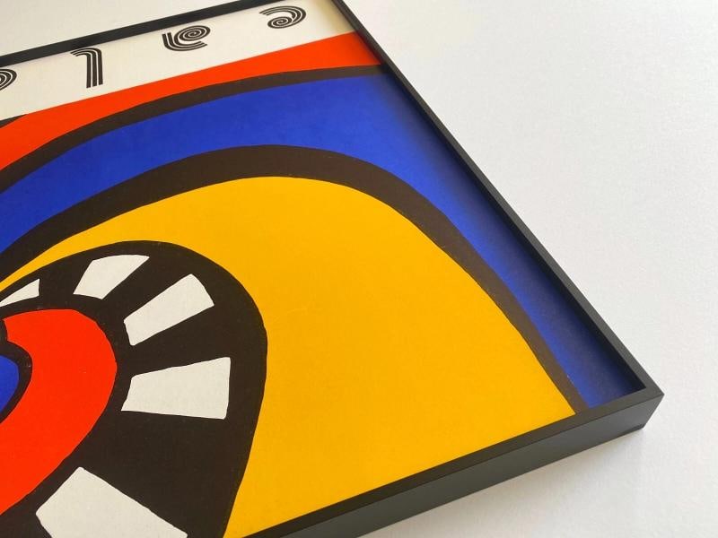 ALEXANDER CALDER RARE 1970 MID CENTURY MODERN LITHO PRINT FRAMED EXHIBIT POSTER - 9