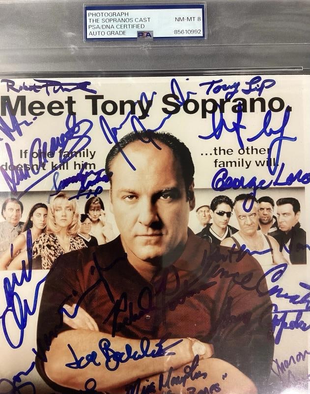 The Sopranos Multi Cast Signed 8x10 Photo with 20+ Signatues Including James Gandolfini (PSA 8 Auto - 2