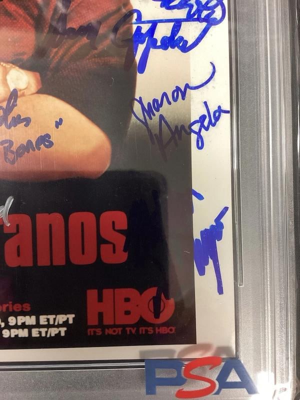 The Sopranos Multi Cast Signed 8x10 Photo with 20+ Signatues Including James Gandolfini (PSA 8 Auto - 7