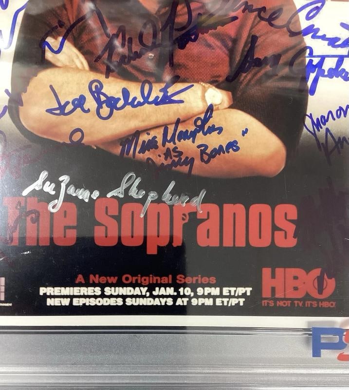 The Sopranos Multi Cast Signed 8x10 Photo with 20+ Signatues Including James Gandolfini (PSA 8 Auto - 8