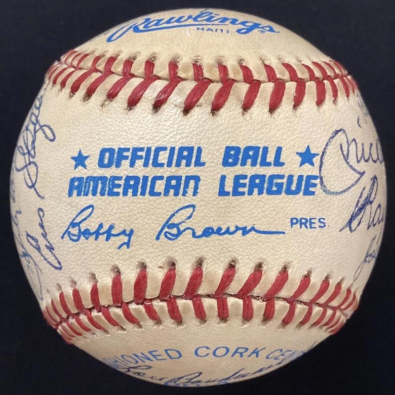 Hall of Famers Multi Signed Baseball Joe DiMaggio, Mickey Mantle +18 More (JSA) - 5