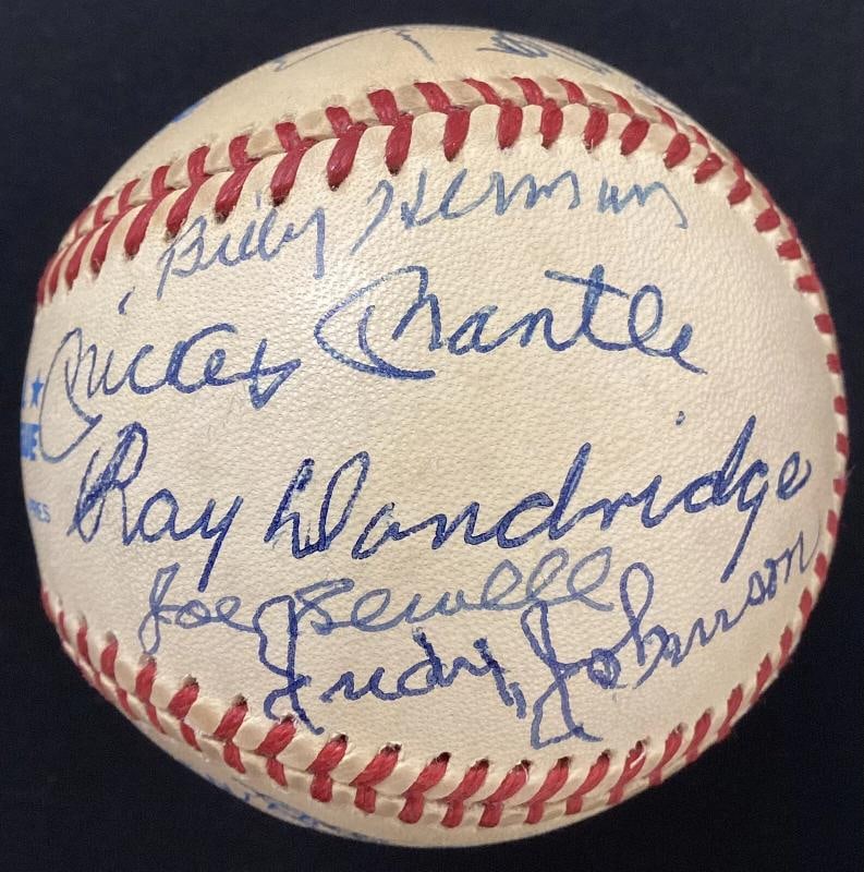 Hall of Famers Multi Signed Baseball Joe DiMaggio, Mickey Mantle +18 More (JSA) - 7