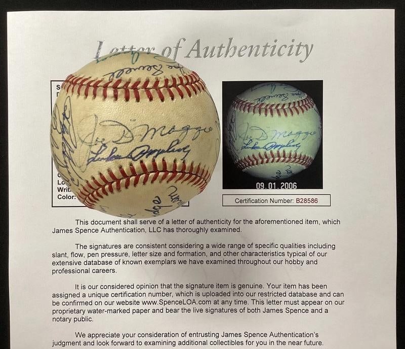 Hall of Famers Multi Signed Baseball Joe DiMaggio, Mickey Mantle +18 More (JSA) - 8