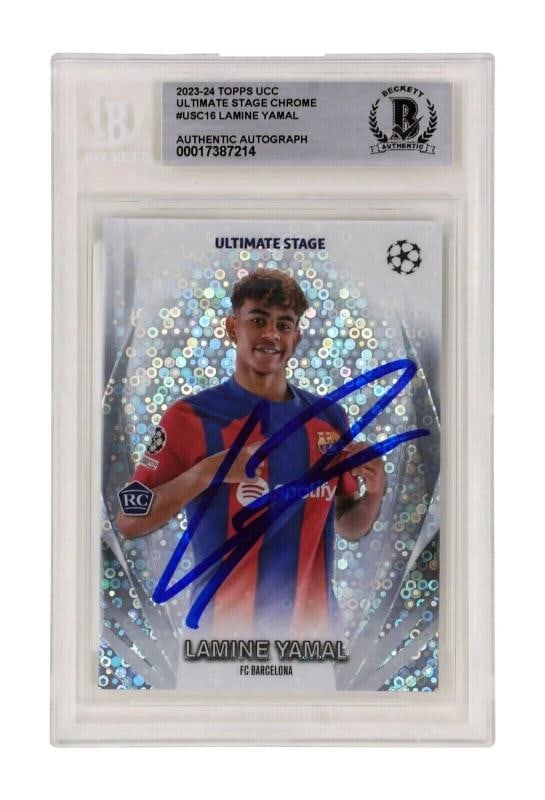 Lamine Yamal Signed 2023-24 Topps Chrome Ultimate Stage Rookie Ã¢â‚¬â: Condition: Graded - BGS Authentic: Professionally graded,Type: Sports Trading Card,Sport: Soccer,Autographed: Yes,Set: 2023-24 Topps Chrome,Parallel/Variety: Ultimate Stage,Signed By: Lamine
