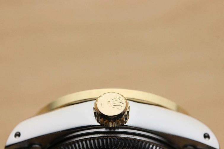ROLEX LADIES DATEJUST FACTORY DIAL DIAMOND SAPPHIRE BEZEL 18K GOLD SS WATCH - 9
