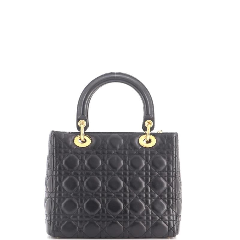 Christian Dior Lady Dior Bag Cannage Quilt Lambskin Medium - 3