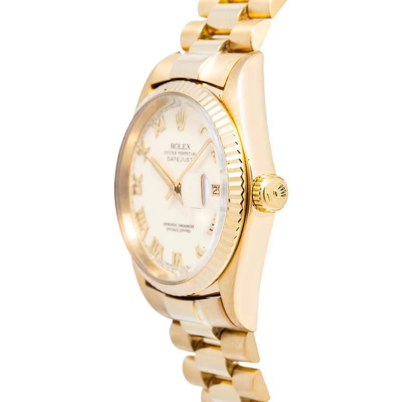 Rolex Datejust 16018 President Yellow Gold Ivory Roman 36mm - 3