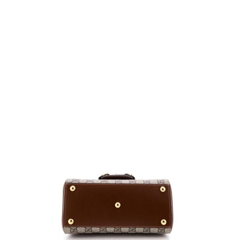 Gucci Horsebit 1955 Top Handle Flap Bag GG Coated Canvas and Leather Mini - 4