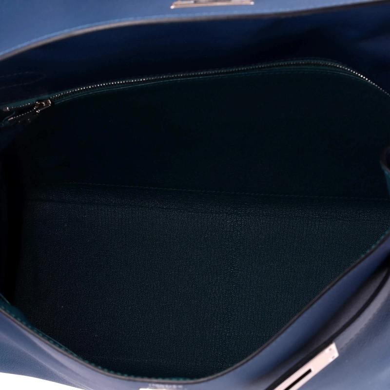 Hermes Kelly Handbag Verso Evercolor with Palladium Hardware 32 - 5