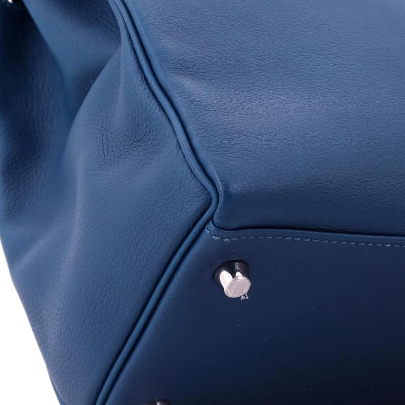 Hermes Kelly Handbag Verso Evercolor with Palladium Hardware 32 - 7