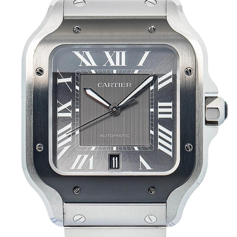Cartier Santos WSSA0037 Papers Bracelet Steel Gray Roman Auto 39mm - 2