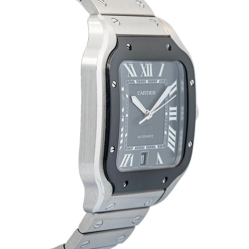 Cartier Santos WSSA0037 Papers Bracelet Steel Gray Roman Auto 39mm - 4