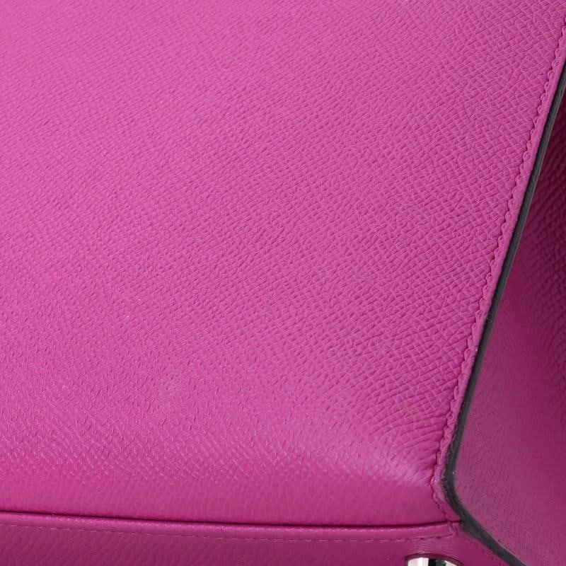 Hermes Kelly Handbag Pink Epsom with Palladium Hardware 28 - 8