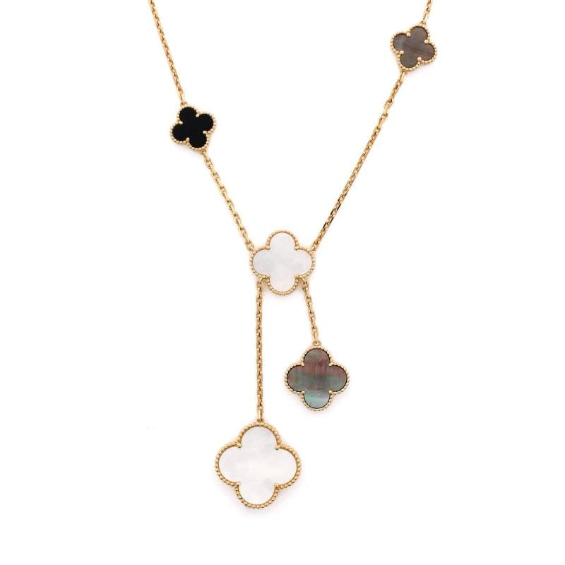 Van Cleef & Arpels Magic Alhambra 6 Motifs Necklace 18K Yellow Gold and Mother: Condition: Pre-owned - Good,Brand: Van Cleef & Arpels,Main Stone: Mother Of Pearl,Metal: 18K Yellow Gold,Metal Purity: 18K,Style: Necklace,Type: Necklace,Color: Yellow Gold,Material: 18K Yellow Gold,