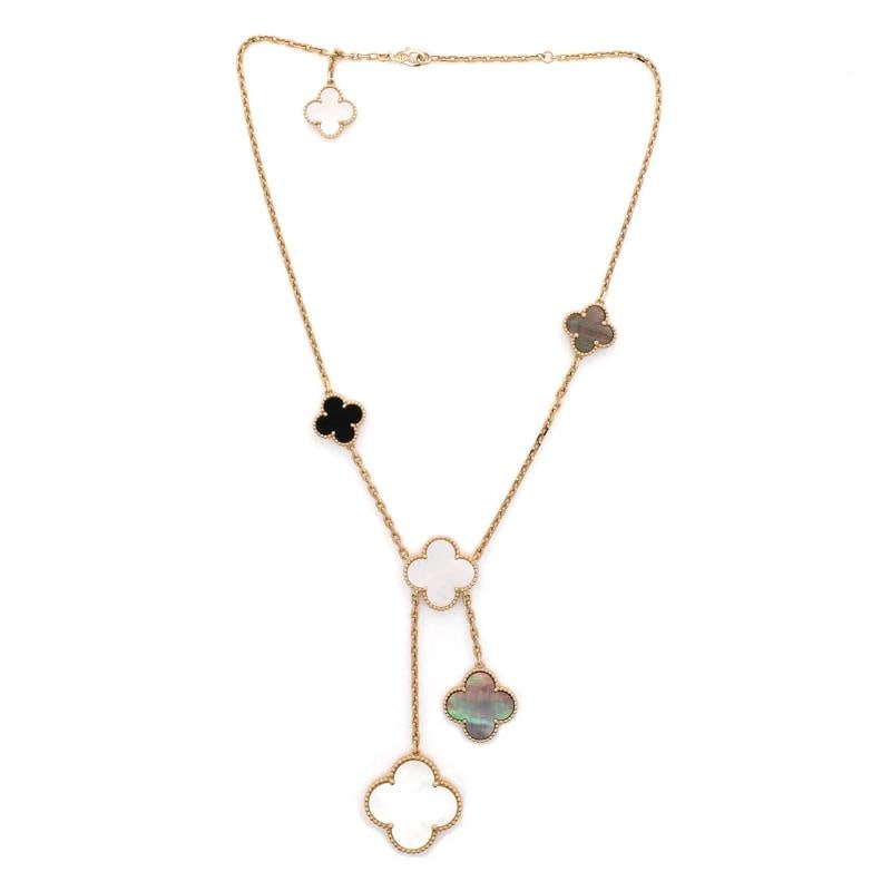 Van Cleef & Arpels Magic Alhambra 6 Motifs Necklace 18K Yellow Gold and Mother - 3