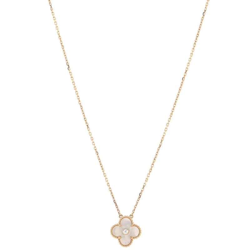 Van Cleef & Arpels Vintage Alhambra Pendant Necklace 18K Yellow Gold and Gold: Measurements: Length: 14.75 - 16.5 ", Pendant Length: 15.45 mm, Pendant Width: 14.70 mm . Condition: Pre-owned - Good,Brand: Van Cleef & Arpels,Main Stone: Diamond,Metal: 18K Yellow Gold,Metal Purity: