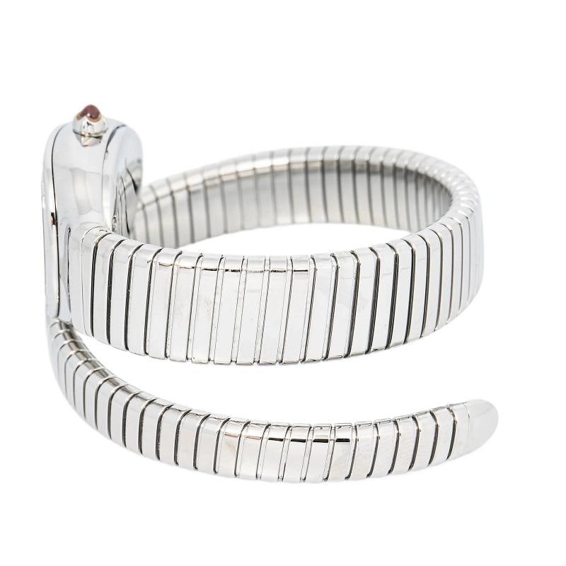 Bvlgari Serpenti SP35S Brecelet Stainless Steel White Dial Index Quartz 25mm - 3
