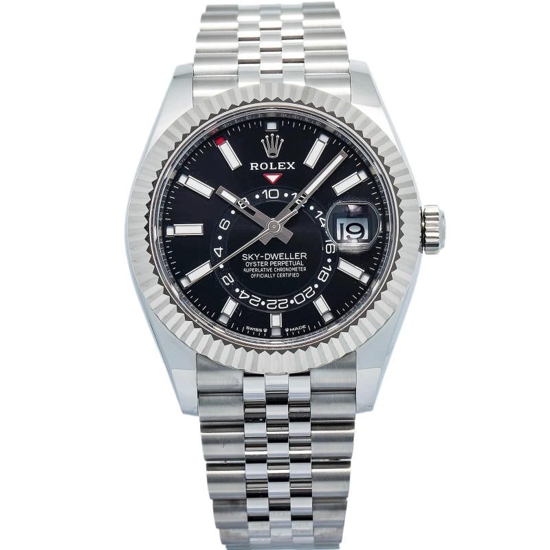 Rolex Sky-Dweller 336934 2025 Card Jubilee Steel Black Index Auto 42mm: Case Size 42mm Wrist Fit 7.25 inches Box No Papers Yes Condition Ã¢â‚¬â€ Excellent Full Specifications SKU rolex#3673 Brand Rolex Model Sky-Dweller