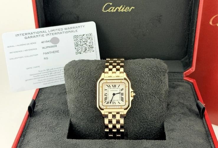 Cartier Panthere WJPN0009 27mm Factory Diamond Bezel 18k Rose Gold Box Paper - 3