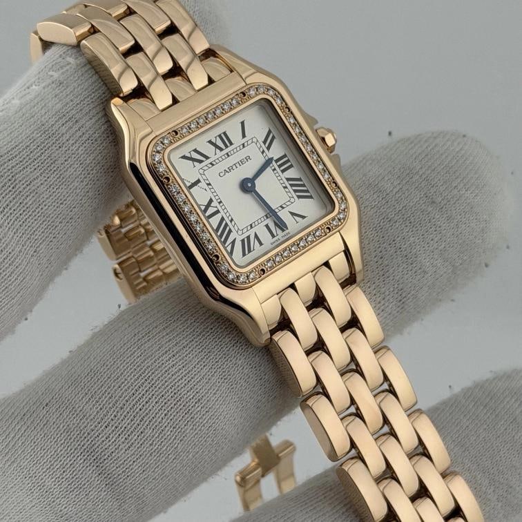 Cartier Panthere WJPN0009 27mm Factory Diamond Bezel 18k Rose Gold Box Paper - 7