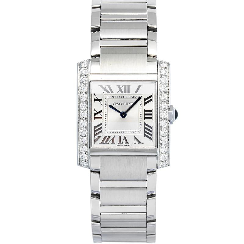 Cartier Tank Francaise W4TA0021 Bracelet Steel Silver Roman Quartz 28mm: Full Specifications SKU Cartier#1705 Brand Cartier Model Tank Francaise W4TA0021 Reference W4TA0021 Customized No Serial # 447********* Gender Men Band Material Bracelet Case Material Stainless Steel 