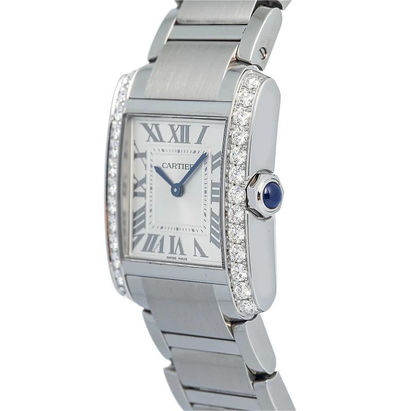 Cartier Tank Francaise W4TA0021 Bracelet Steel Silver Roman Quartz 28mm - 3