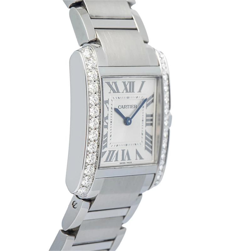 Cartier Tank Francaise W4TA0021 Bracelet Steel Silver Roman Quartz 28mm - 4
